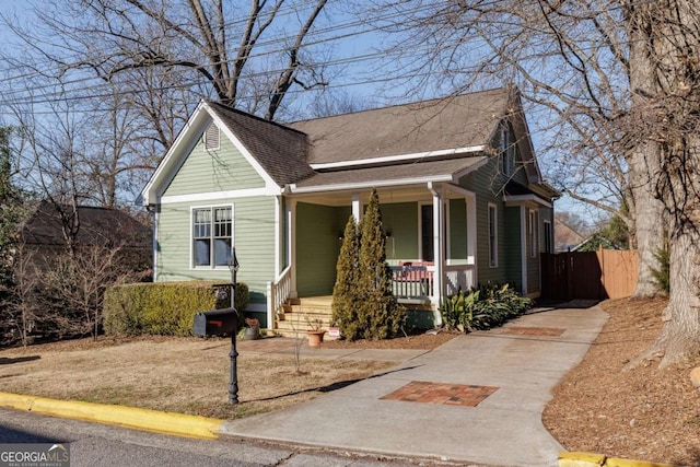 view of front of house featuring covered porch