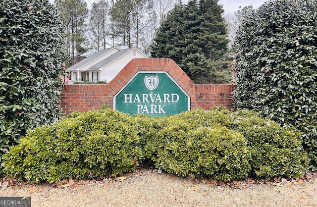 view of community sign