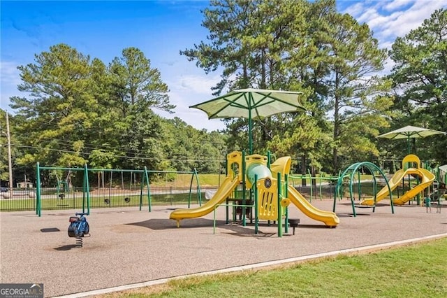 view of jungle gym