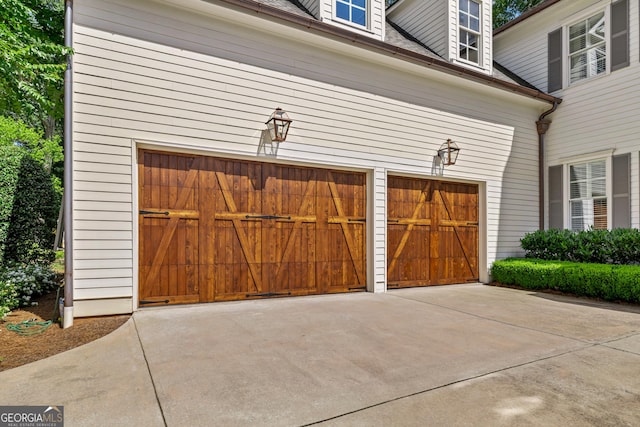 view of garage