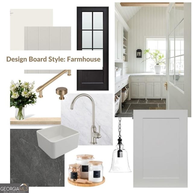 interior space with tasteful backsplash, white cabinetry, and sink