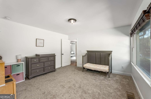 sitting room with light carpet