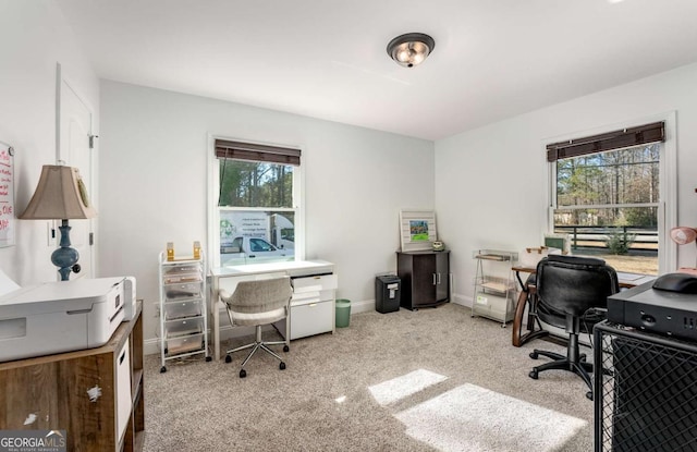 view of carpeted office