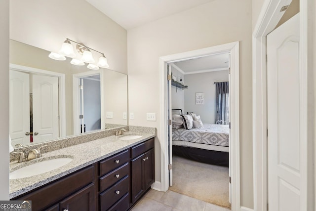 bathroom featuring vanity and tile patterned floors