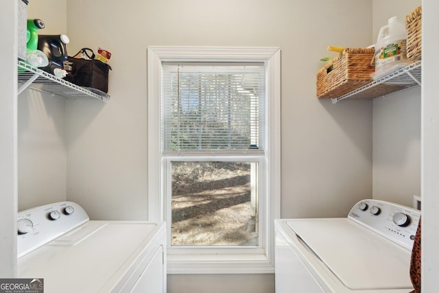 washroom featuring separate washer and dryer