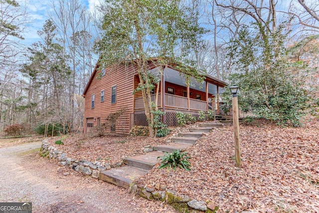 view of front of property with covered porch