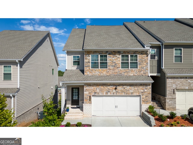 view of front facade with a garage