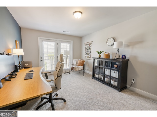 home office featuring carpet