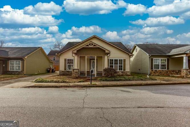 view of front of property with stone siding