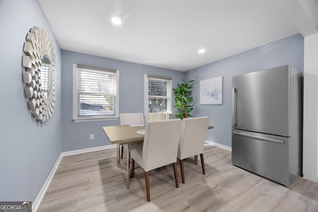 dining area featuring light hardwood / wood-style flooring