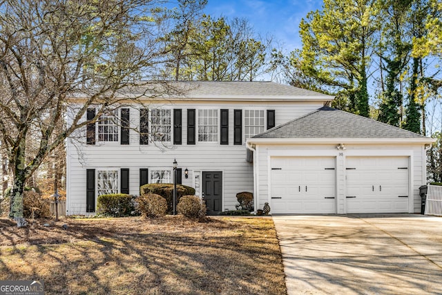 view of front facade with a garage