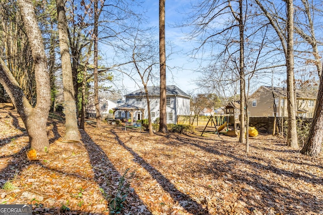 view of yard featuring a playground