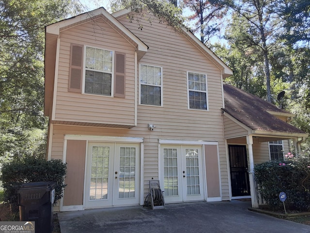 view of front of property with french doors