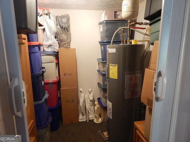 utility room with water heater