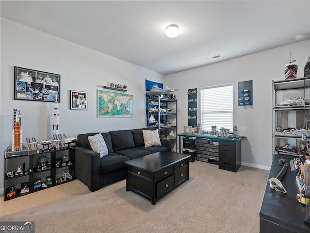 view of carpeted living room