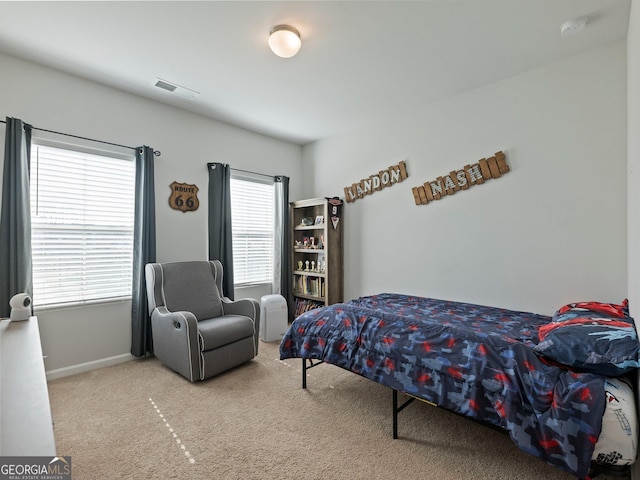 view of carpeted bedroom