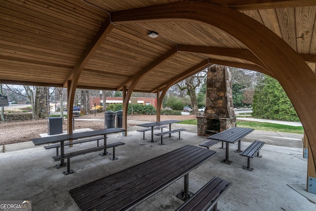 surrounding community with a patio area