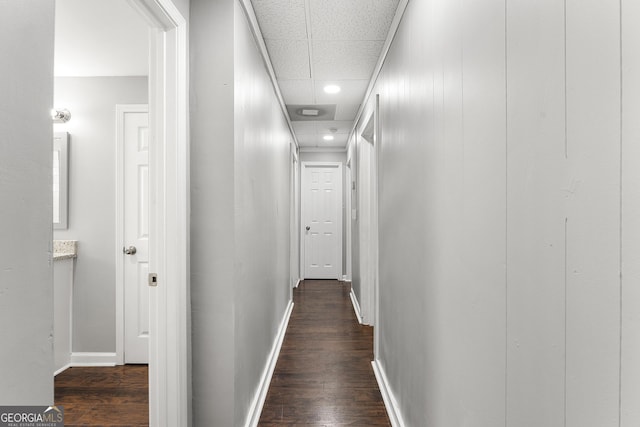 hall featuring dark hardwood / wood-style flooring