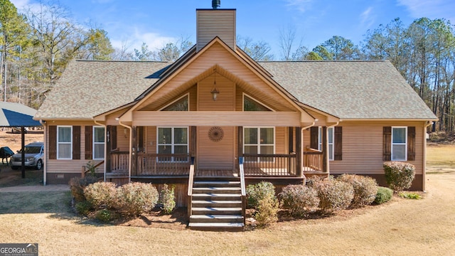 view of front of property with covered porch