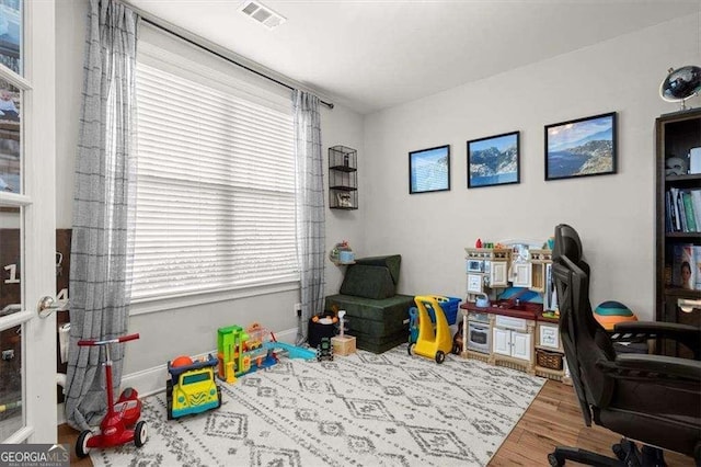 interior space with hardwood / wood-style flooring and a wealth of natural light