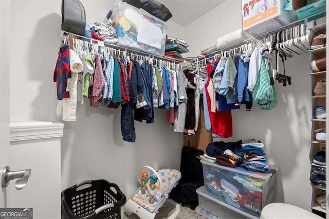 view of walk in closet