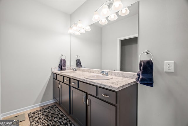 bathroom featuring vanity and tile patterned flooring