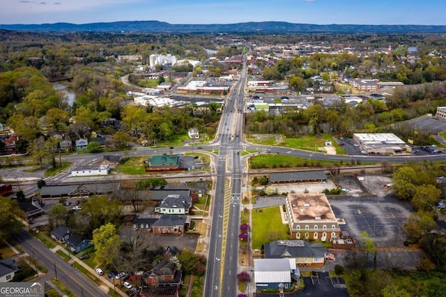 bird's eye view featuring a mountain view