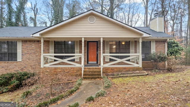 view of front of home with covered porch