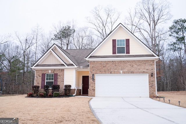 view of front of house with a garage