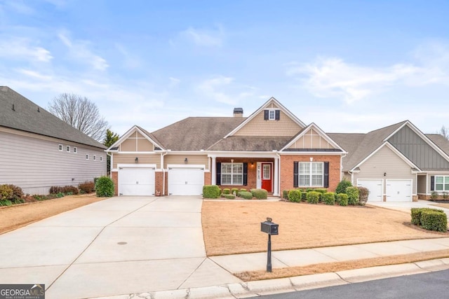 view of front of property featuring a garage