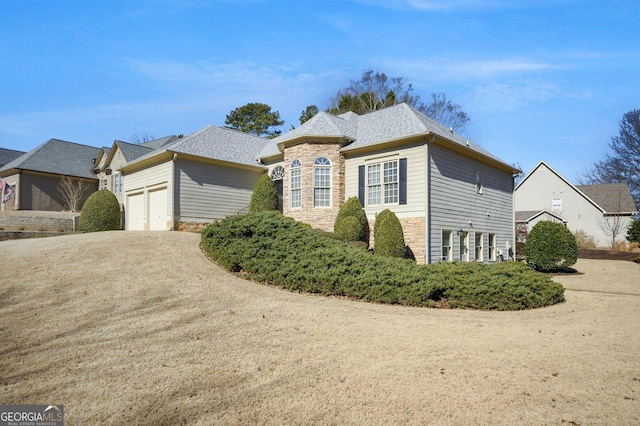 view of front of house with a garage