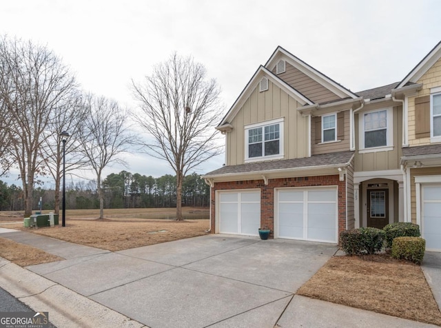 view of property exterior with a garage