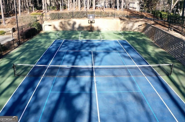 view of sport court featuring basketball court