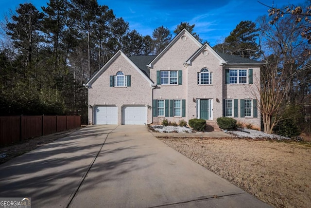 view of front facade featuring a garage