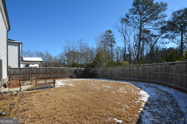 view of yard featuring a patio