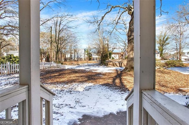 view of snowy yard