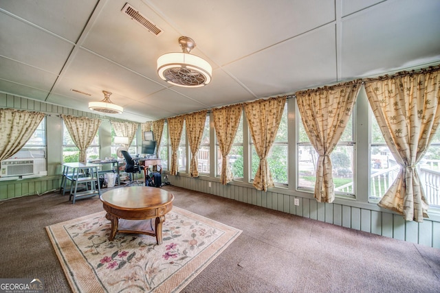 3170 Ebenezer Rd, Marietta, GA 30066 - carpeted living room featuring healthy amount of natural light, an office area, and cooling unit
