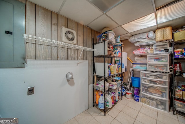 storage room featuring electric panel