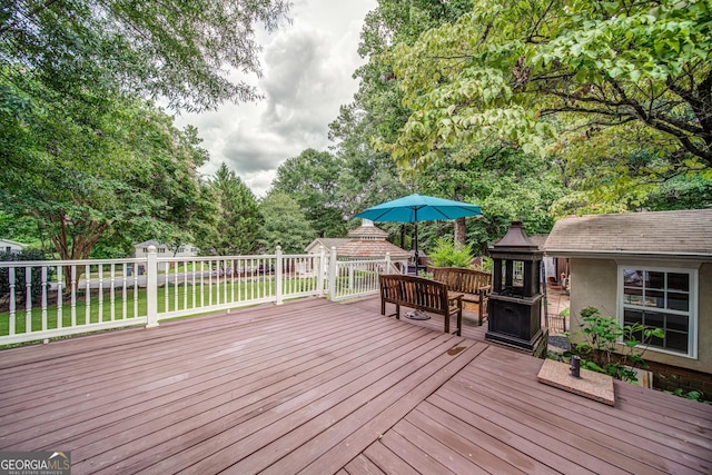 view of wooden deck