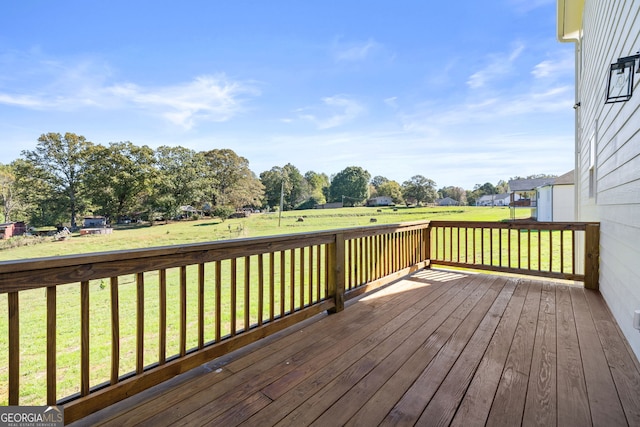 deck with a lawn