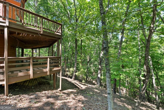 view of yard featuring a deck