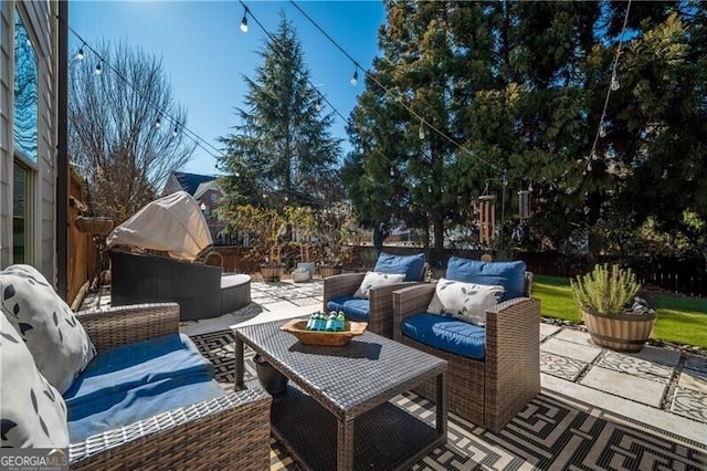 view of patio / terrace featuring outdoor lounge area