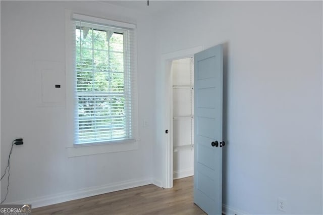 empty room featuring light wood-type flooring