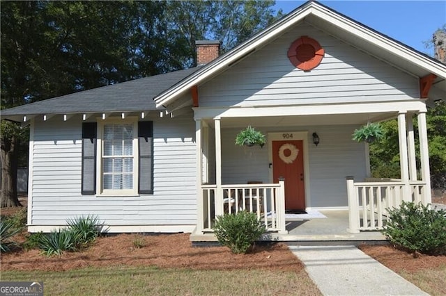 bungalow featuring a porch