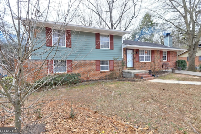 view of split level home