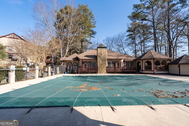 view of pool with a gazebo and a patio area