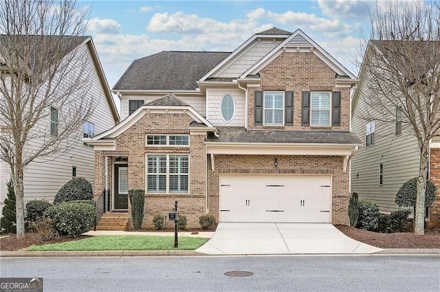 craftsman inspired home featuring a garage