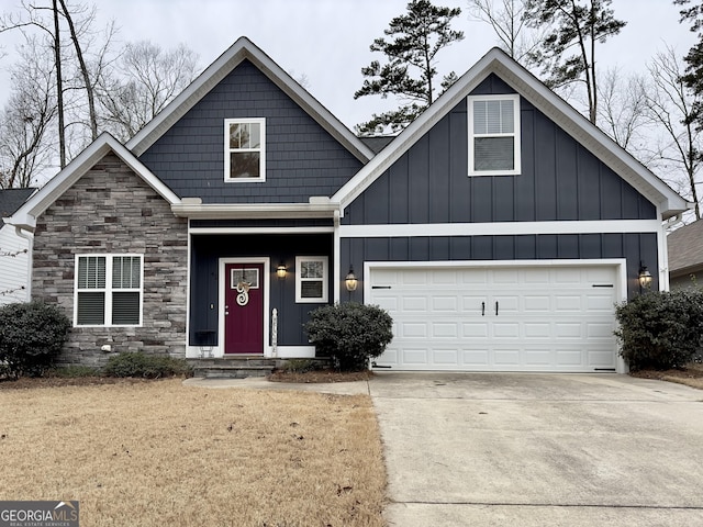 craftsman-style home with a garage