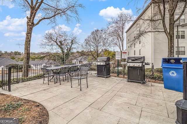 view of patio / terrace with area for grilling