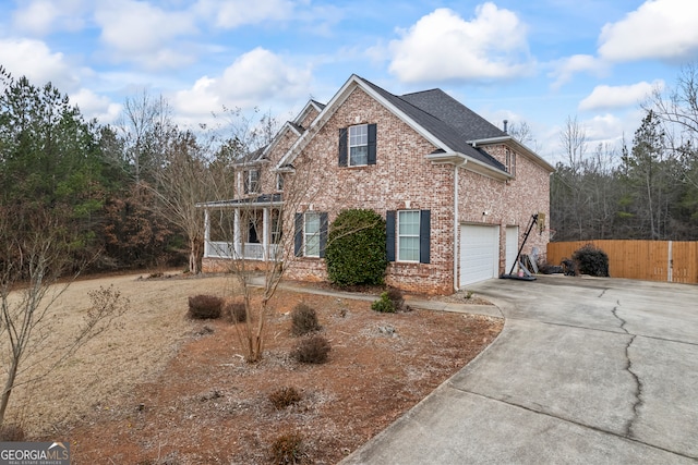 view of property with a garage